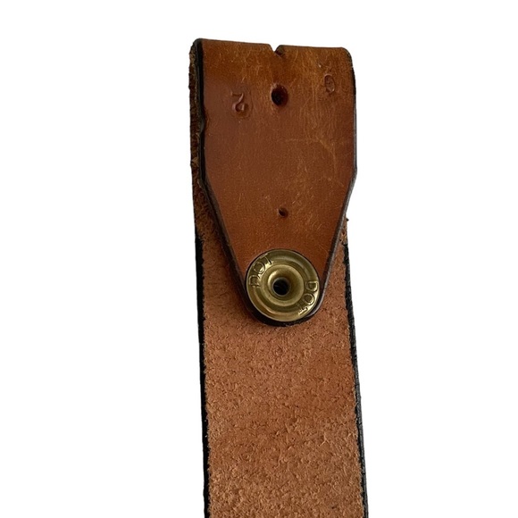 ❌ SOLD ❌ Leather Belt With Woven Braided Inset Brown Size 36 - Picture 4 of 6